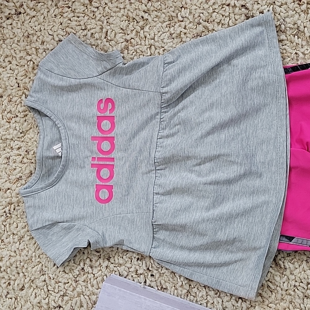 Adidas 3T Pink and Grey Matching Set - Picture 2 of 8